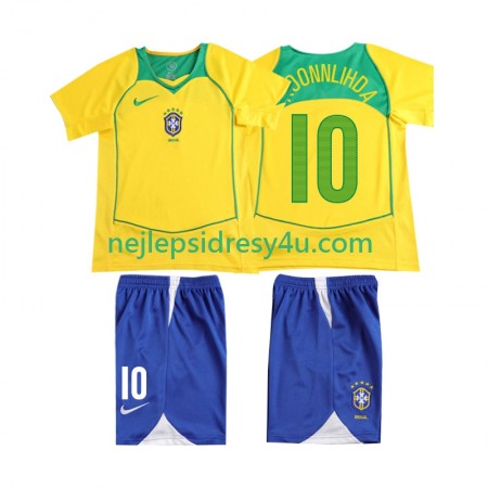 Fotbalový Dres Brazílie RONALOINHO 10 2004 Retro Dětské Domácí